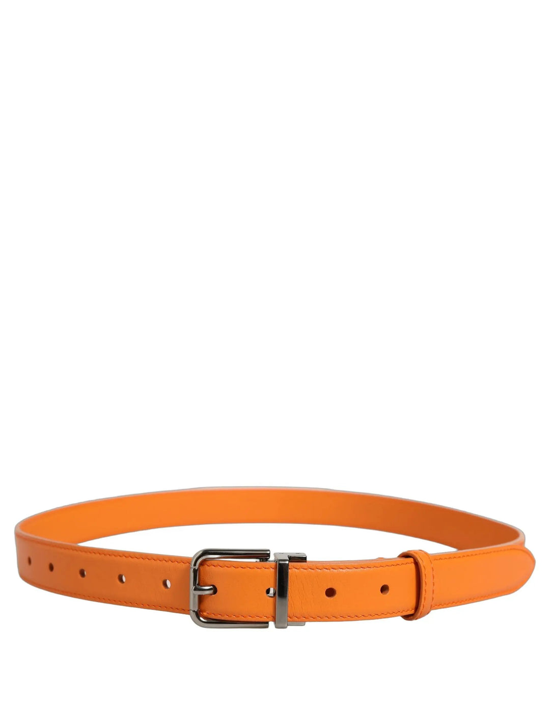 Dolce &amp; Gabbana Sample Sale | Dolce &amp; Gabbana Orange Leather Silver Tone Metal Buckle Belt - | Designer outlet