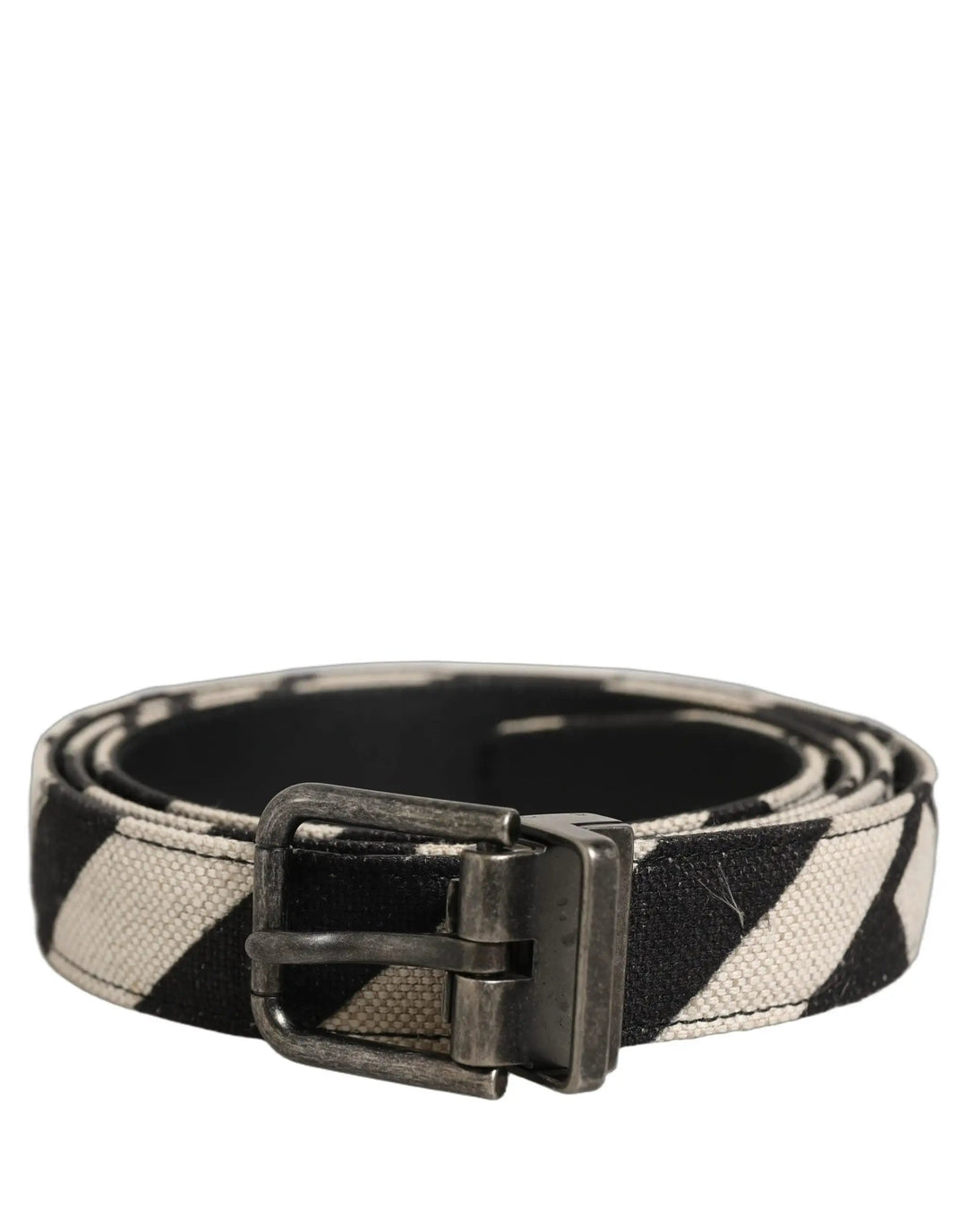 Dolce & Gabbana Sample Sale | Dolce & Gabbana Black Ivory Silver Tone Metal Buckle Belt - | Designer outlet