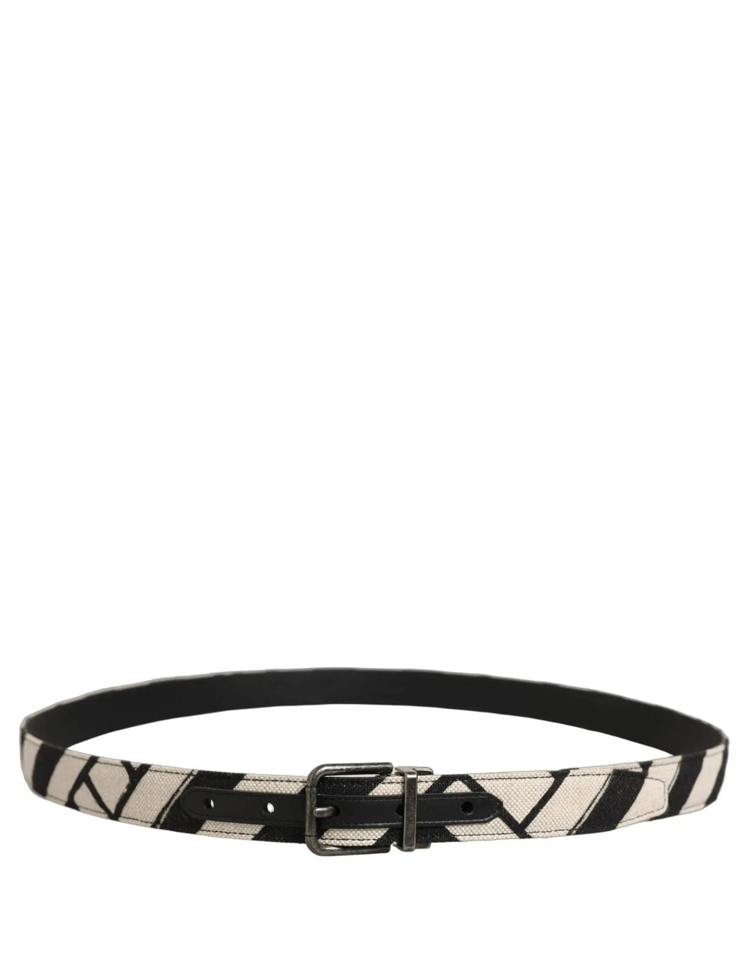 Dolce &amp; Gabbana Sample Sale | Dolce &amp; Gabbana Black Ivory Silver Tone Metal Buckle Belt - | Designer outlet