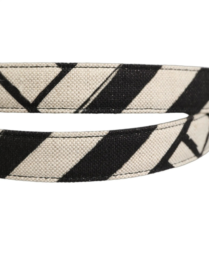 Dolce &amp; Gabbana Sample Sale | Dolce &amp; Gabbana Black Ivory Silver Tone Metal Buckle Belt - | Designer outlet