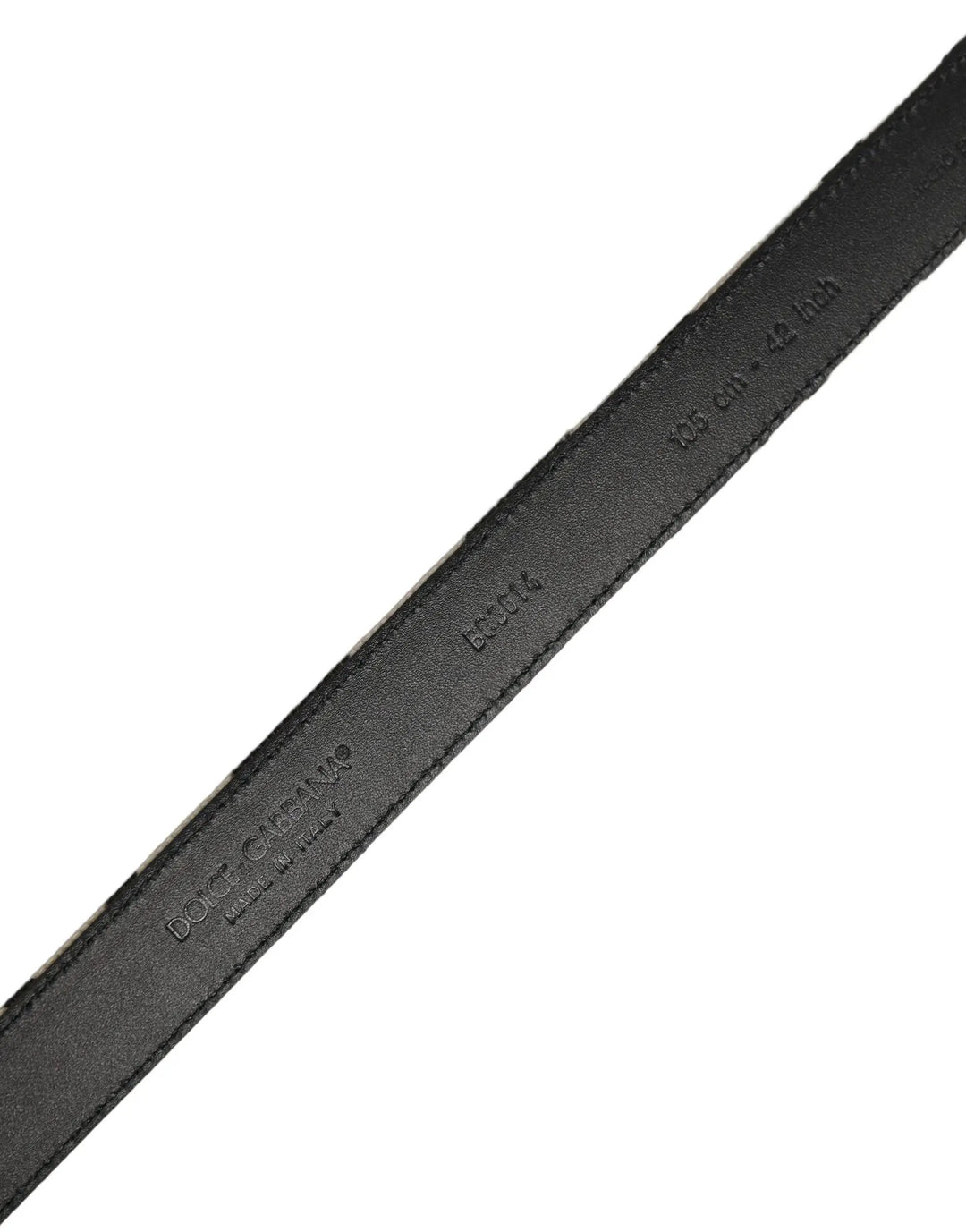 Dolce &amp; Gabbana Sample Sale | Dolce &amp; Gabbana Black Ivory Silver Tone Metal Buckle Belt - | Designer outlet