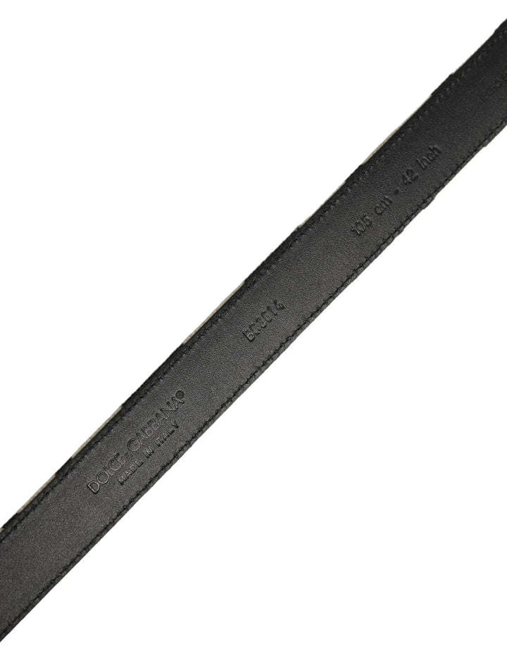 Dolce &amp; Gabbana Sample Sale | Dolce &amp; Gabbana Black Ivory Silver Tone Metal Buckle Belt - | Designer outlet