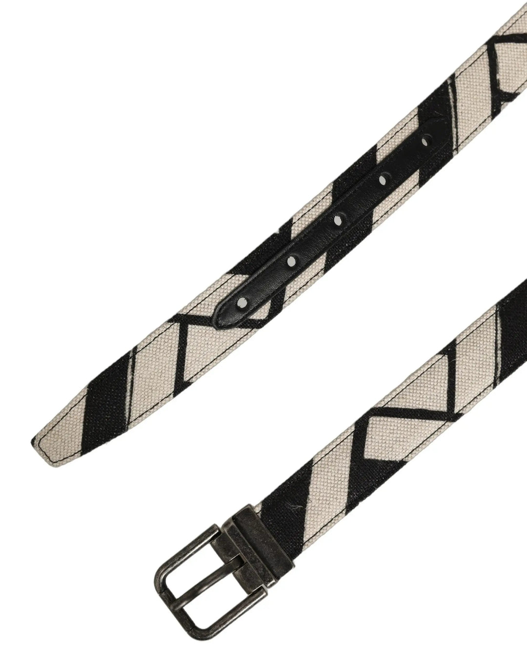 Dolce &amp; Gabbana Sample Sale | Dolce &amp; Gabbana Black Ivory Silver Tone Metal Buckle Belt - | Designer outlet