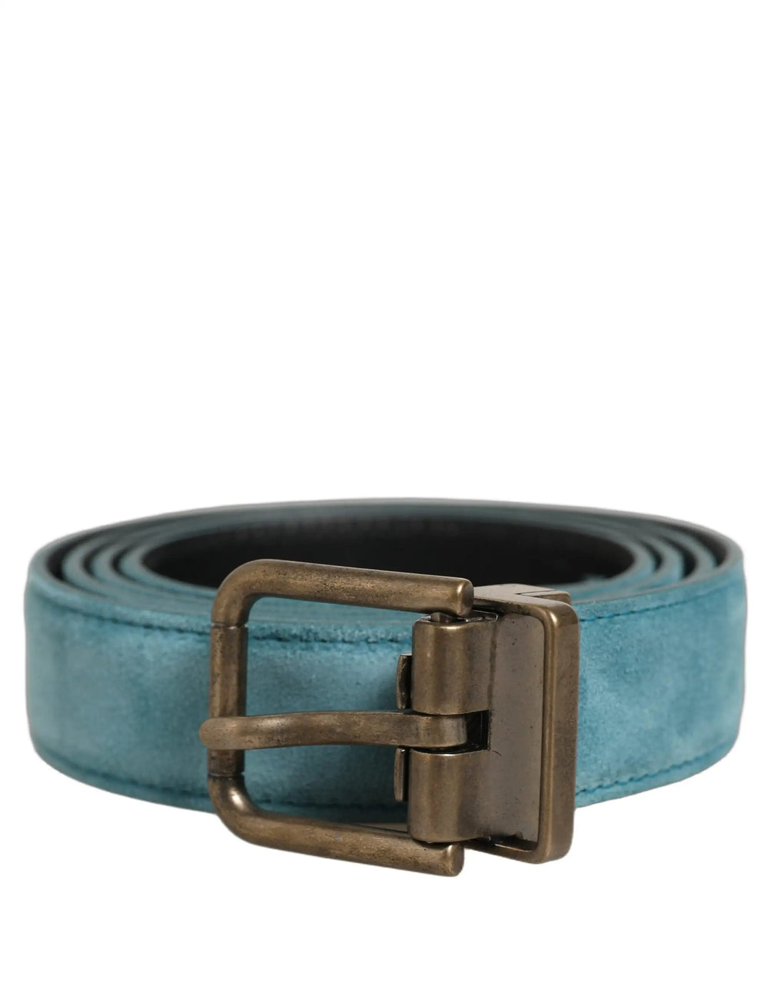 Dolce &amp; Gabbana Sample Sale | Dolce &amp; Gabbana Men Blue Suede Gold Tone Metal Buckle Belt - | Designer outlet