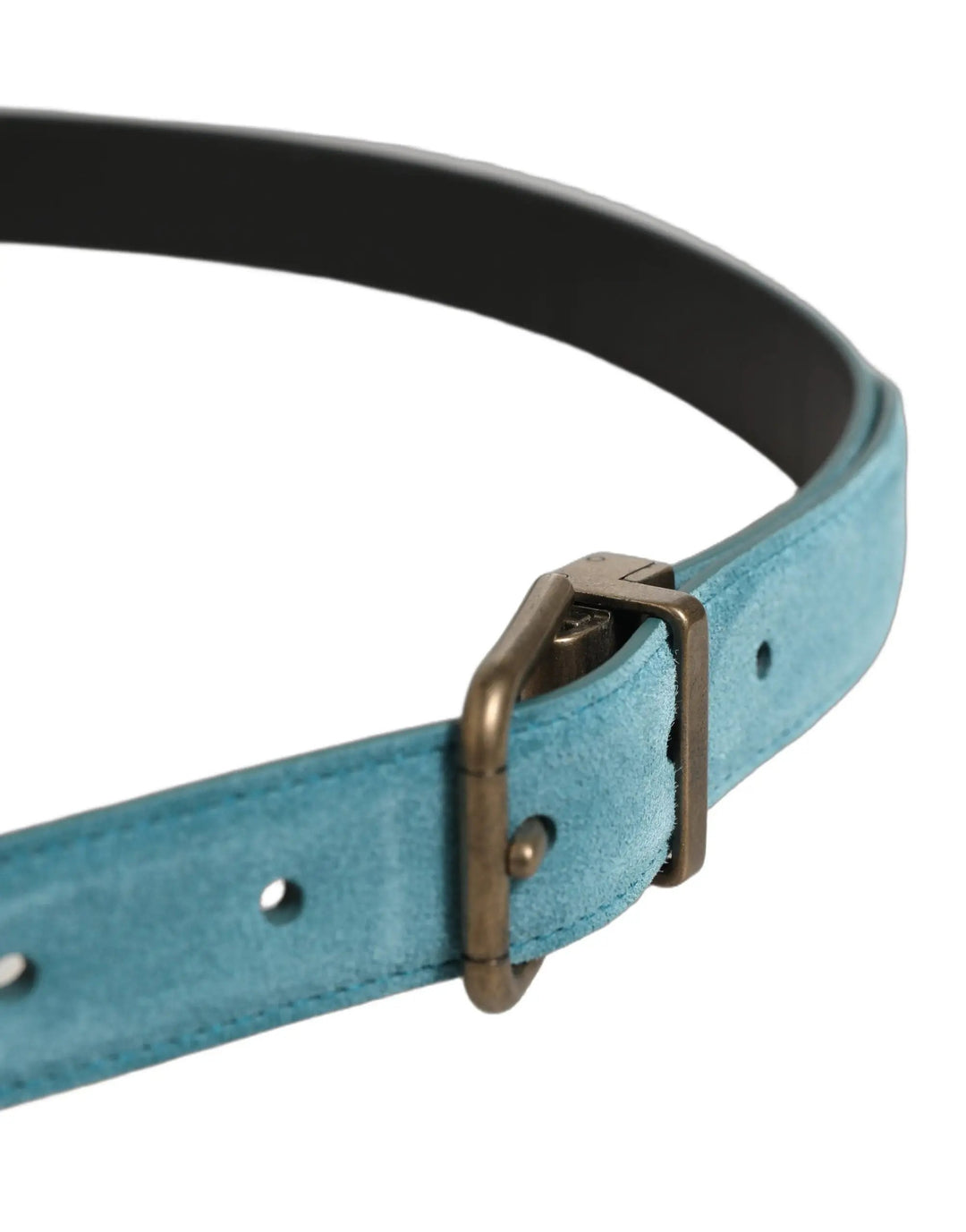 Dolce &amp; Gabbana Sample Sale | Dolce &amp; Gabbana Men Blue Suede Gold Tone Metal Buckle Belt - | Designer outlet