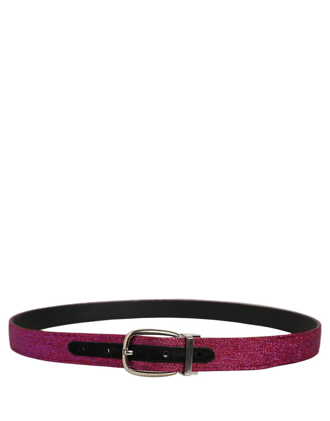 Dolce &amp; Gabbana Sample Sale | Dolce &amp; Gabbana Men Fuchsia Glitter Silver Metal Buckle Belt - | Designer outlet