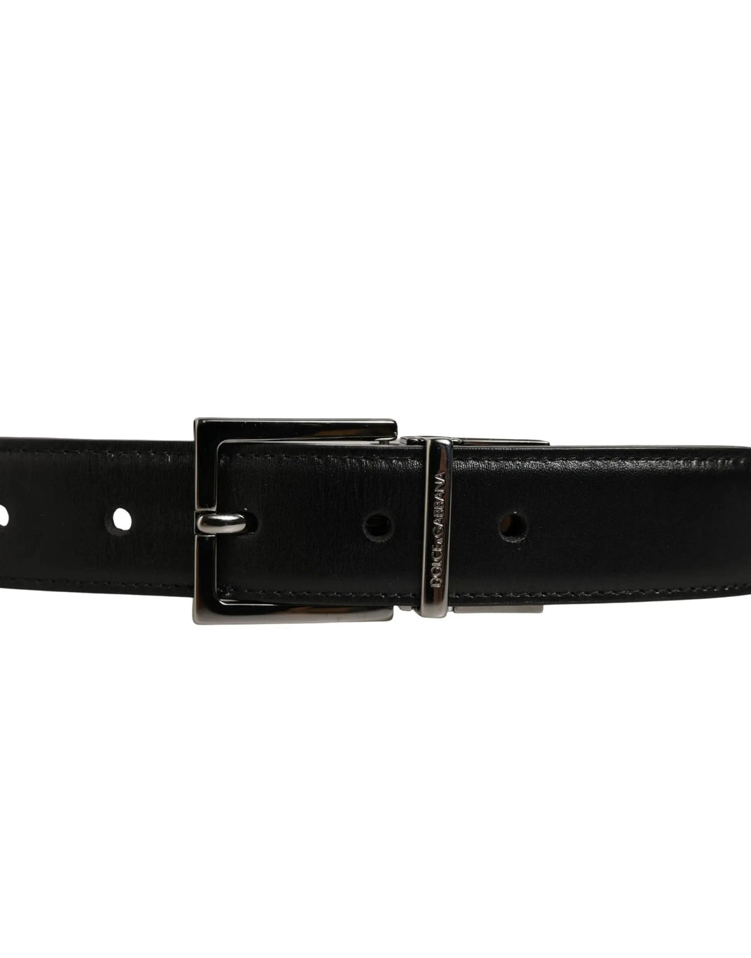 Dolce &amp; Gabbana Sample Sale | Dolce &amp; Gabbana Black Classic Leather Silver Tone Buckle Belt - | Designer outlet