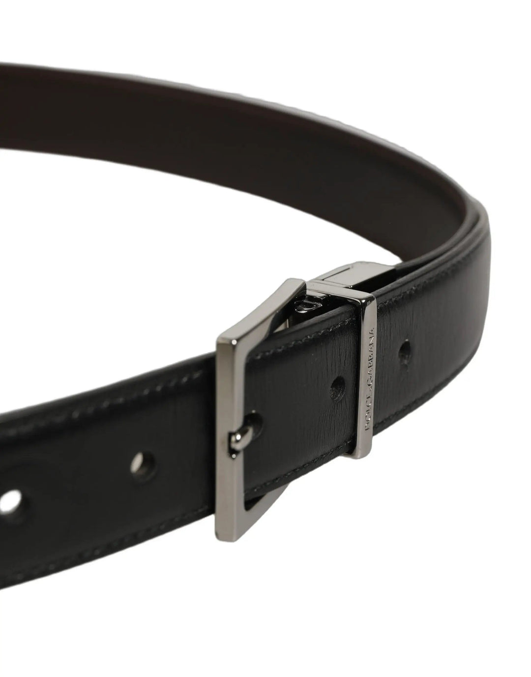 Dolce &amp; Gabbana Sample Sale | Dolce &amp; Gabbana Black Classic Leather Silver Tone Buckle Belt - | Designer outlet