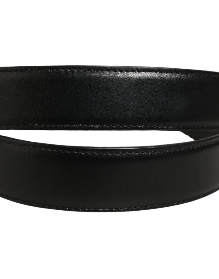 Dolce &amp; Gabbana Sample Sale | Dolce &amp; Gabbana Black Classic Leather Silver Tone Buckle Belt - | Designer outlet