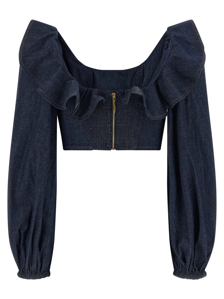 Zimmermann Sample Sale | Zimmermann Blue Denim Shirt - | Designer outlet