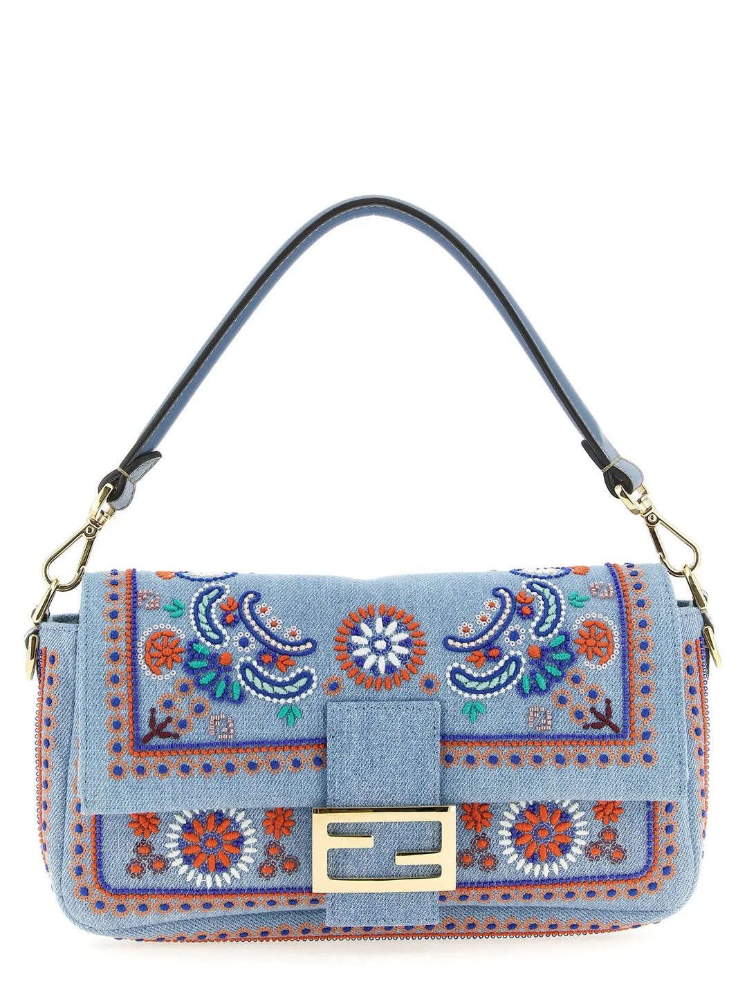 Fendi Sample Sale | Fendi Blue Cotton Shoulder Bag - | Designer outlet