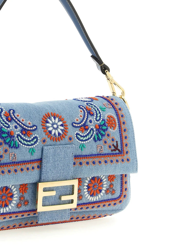 Fendi Sample Sale | Fendi Blue Cotton Shoulder Bag - | Designer outlet