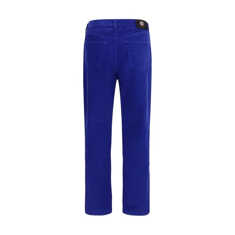 Versace Sample Sale | Versace Blue Cotton Straight-Leg Jeans - | Designer outlet