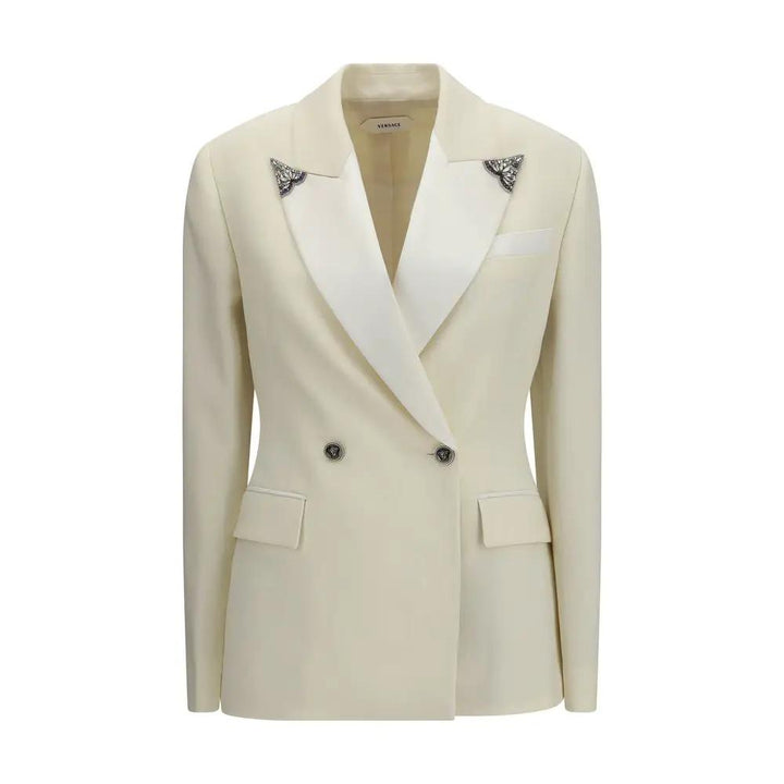 Versace Sample Sale | Versace Beige Wool Oves Aries Blazer - | Designer outlet