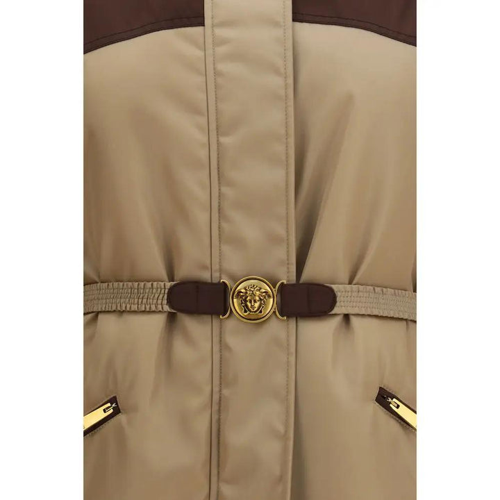Versace Sample Sale | Versace Beige Nylon Full-Length Jacket - | Designer outlet