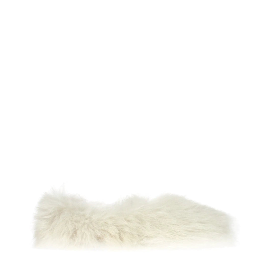 Jil Sander Sample Sale | Jil Sander White Fur Slippers - | Designer outlet