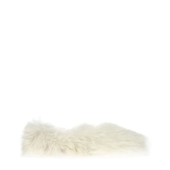 Jil Sander Sample Sale | Jil Sander White Fur Slippers - | Designer outlet