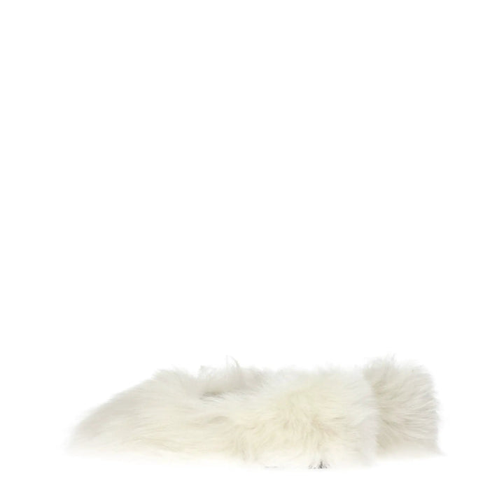 Jil Sander Sample Sale | Jil Sander White Fur Slippers - | Designer outlet