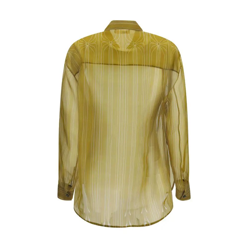 Khaite Sample Sale | Khaite Beige Silk Pattern Shirt - | Designer outlet