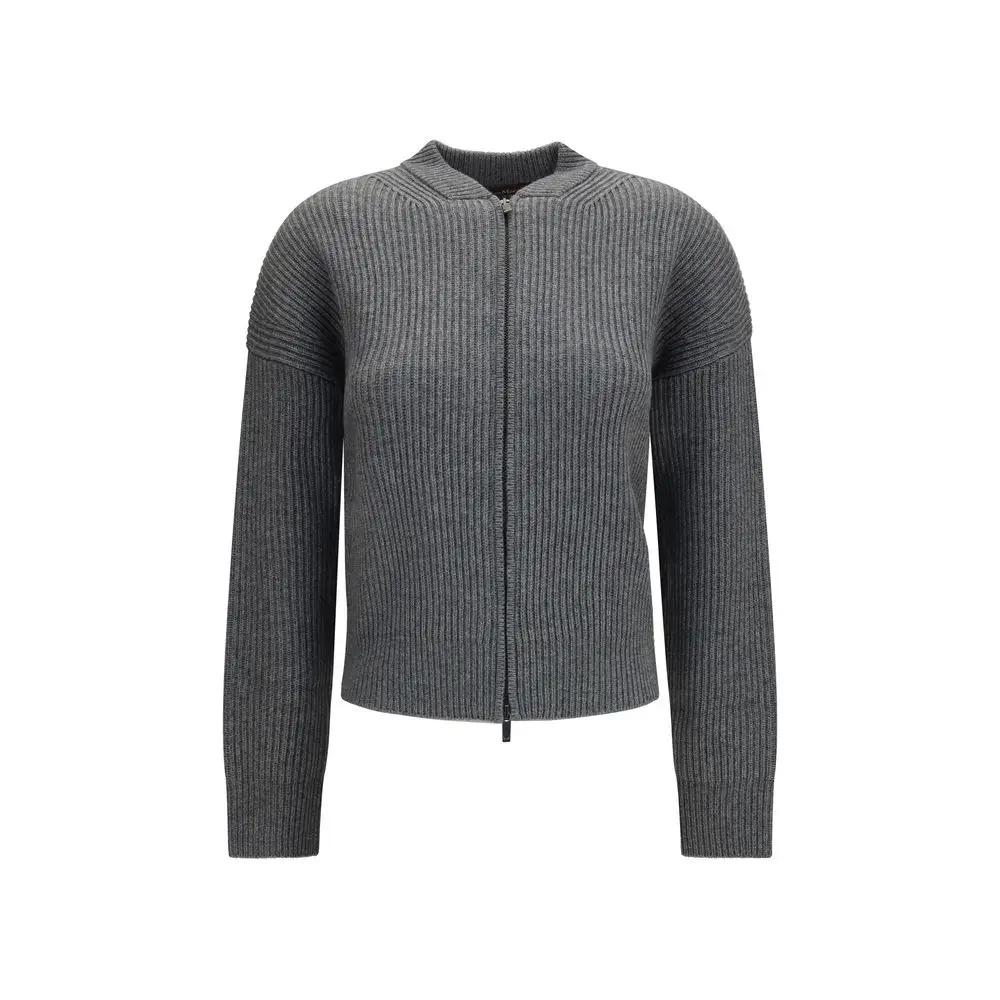 Max Mara Sample Sale | Max Mara Gray Wool Oves Aries Cardigan - | Designer outlet