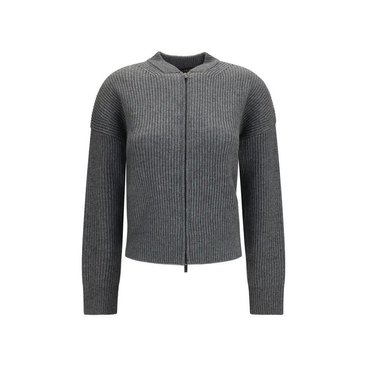 Max Mara Sample Sale | Max Mara Gray Wool Oves Aries Cardigan - | Designer outlet
