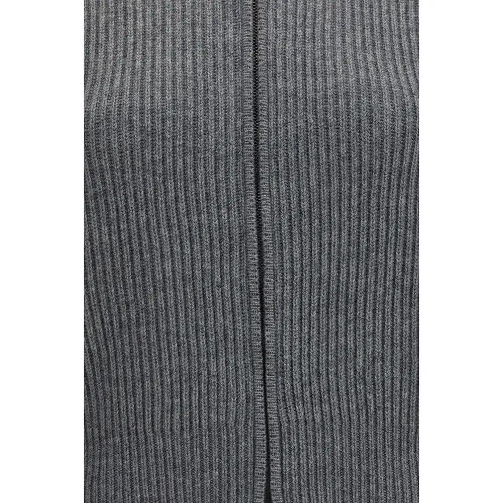 Max Mara Sample Sale | Max Mara Gray Wool Oves Aries Cardigan - | Designer outlet