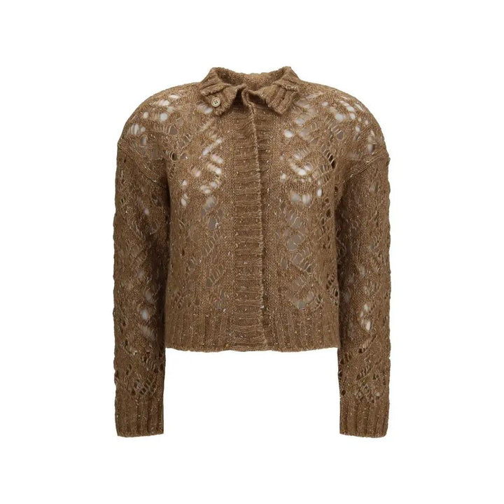 Max Mara Sample Sale | Max Mara Brown Alpaca Vicugna Pacos Cardigan - | Designer outlet