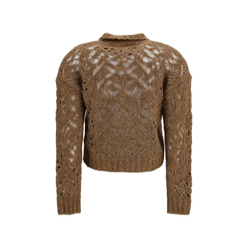 Max Mara Sample Sale | Max Mara Brown Alpaca Vicugna Pacos Cardigan - | Designer outlet