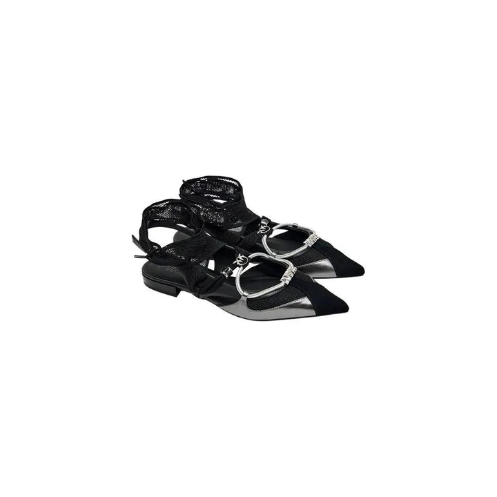 PINKO Sample Sale | PINKO Black Leather Ballet Flats - | Designer outlet