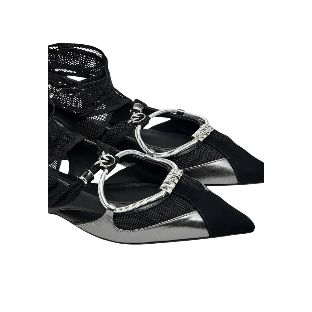 PINKO Sample Sale | PINKO Black Leather Ballet Flats - | Designer outlet