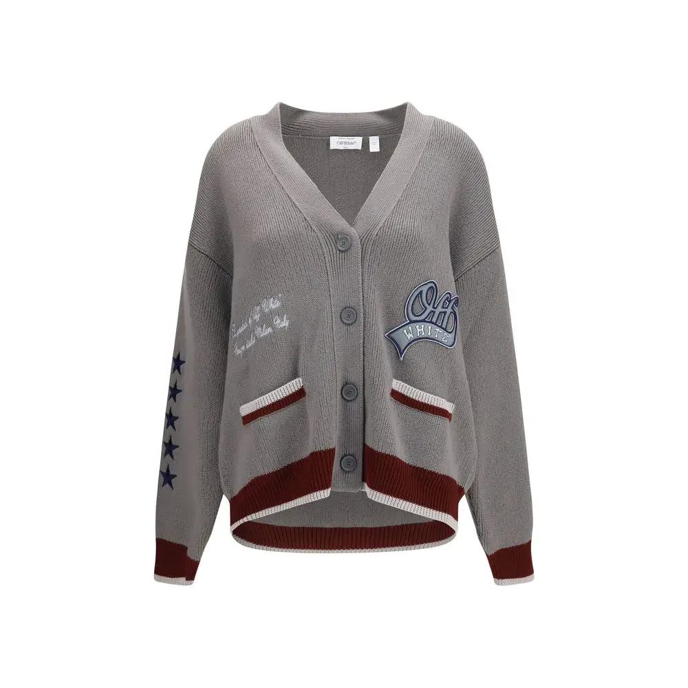Off-White Sample Sale | Off-White Gray Wool Oves Aries Cardigan - | Designer outlet