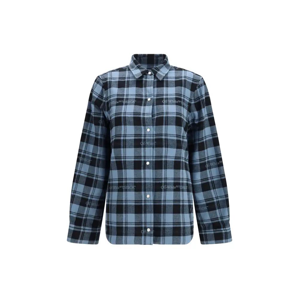 Off-White Sample Sale | Off-White Blue Cotton Full-Length Jacket - | Designer outlet