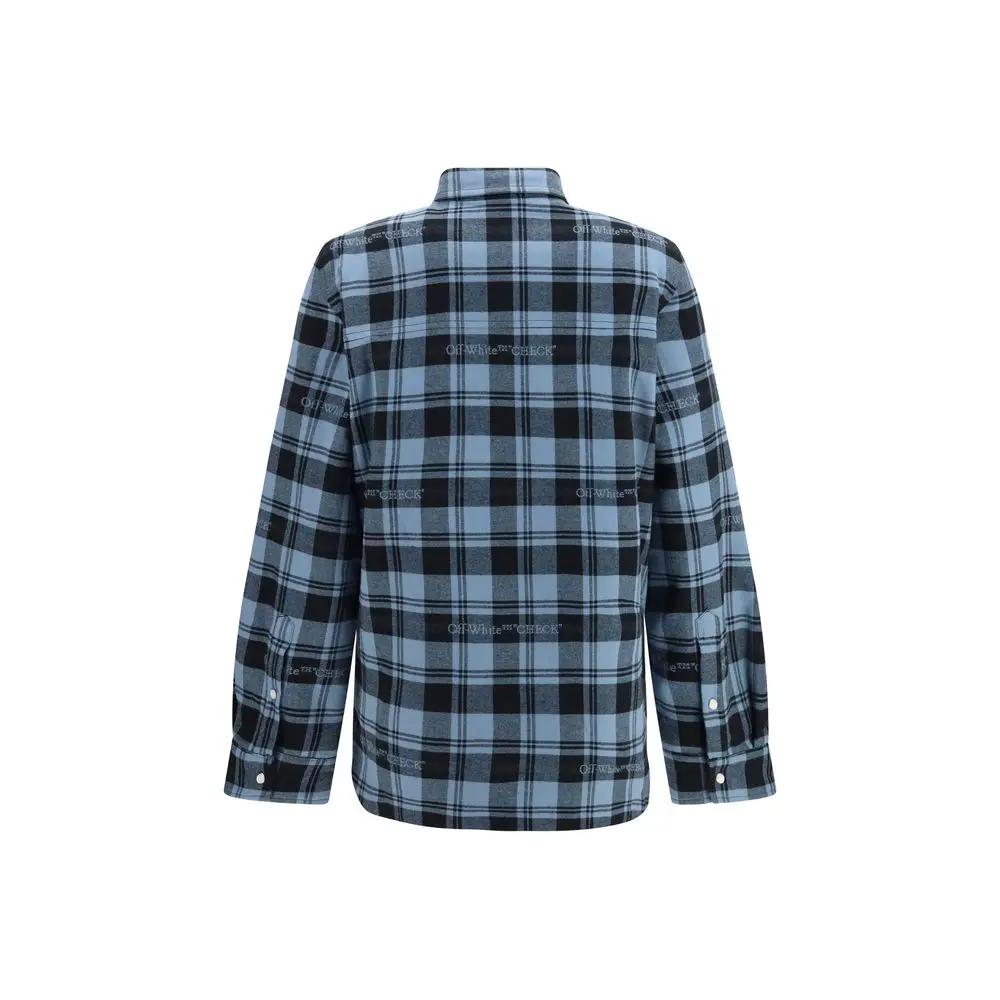 Off-White Sample Sale | Off-White Blue Cotton Full-Length Jacket - | Designer outlet