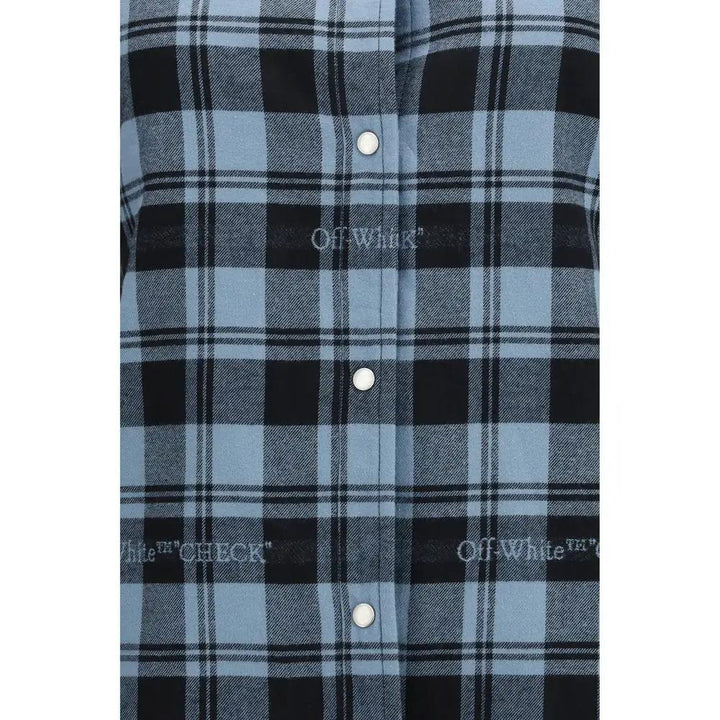 Off-White Sample Sale | Off-White Blue Cotton Full-Length Jacket - | Designer outlet