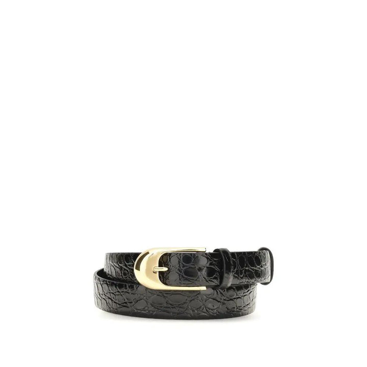 Khaite Sample Sale | Khaite Black Calf Leather Bos Taurus Regular Belt - | Designer outlet