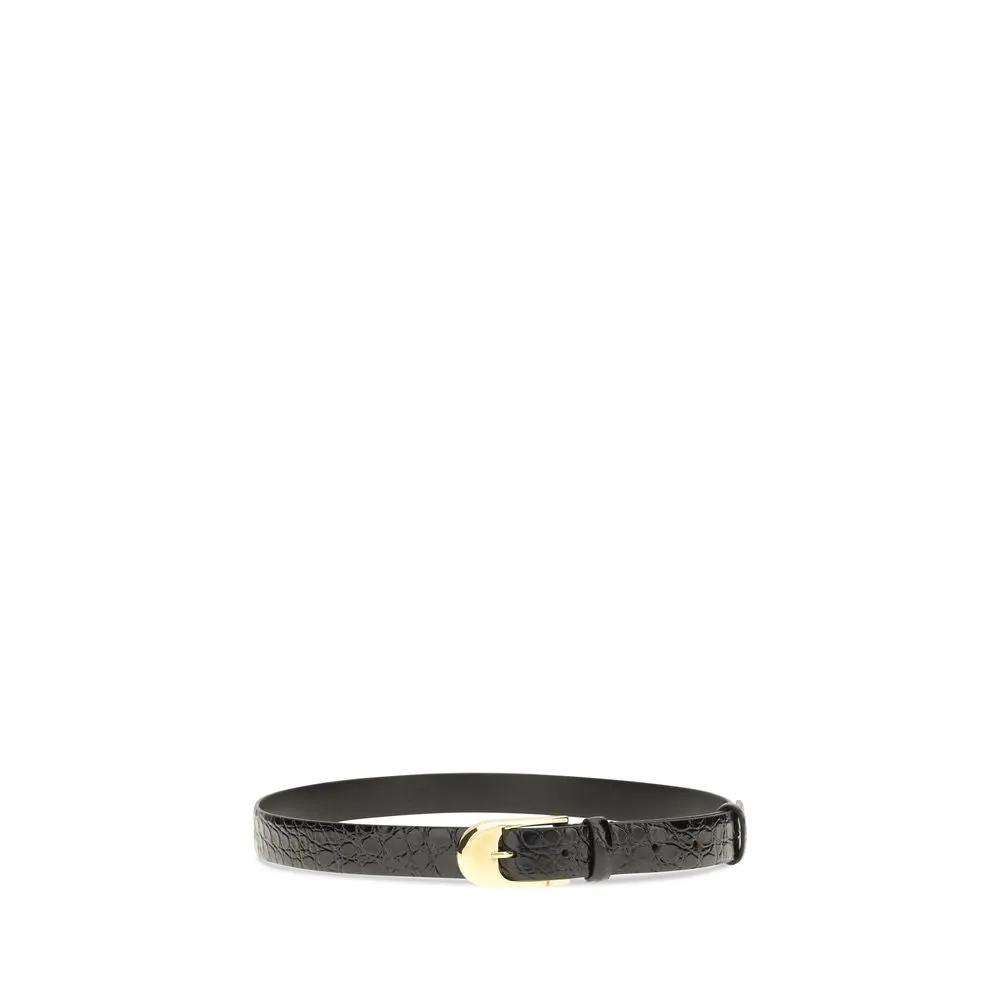 Khaite Sample Sale | Khaite Black Calf Leather Bos Taurus Regular Belt - | Designer outlet