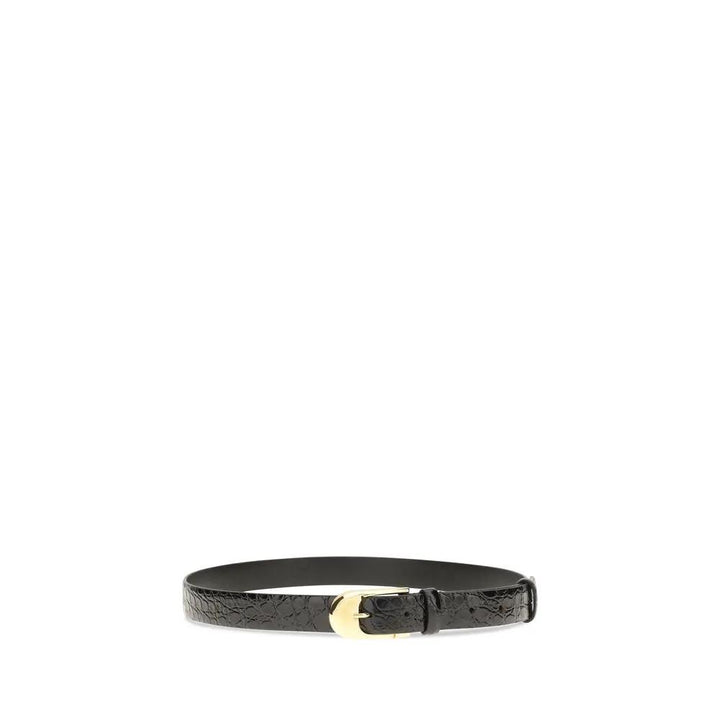 Khaite Sample Sale | Khaite Black Calf Leather Bos Taurus Regular Belt - | Designer outlet