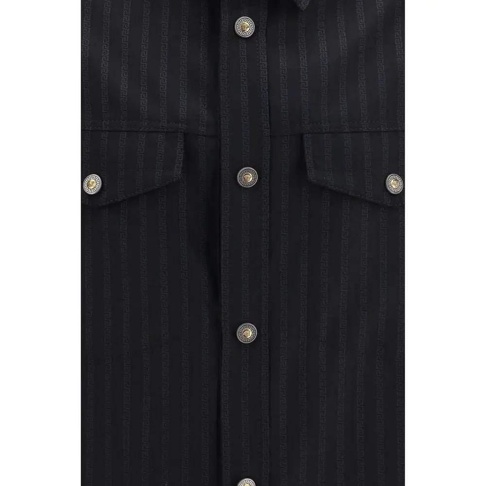 Versace Sample Sale | Versace Black Wool Oves Aries Shirt - | Designer outlet