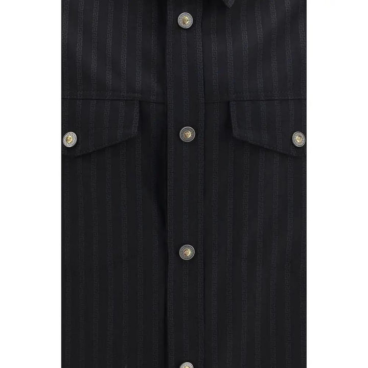 Versace Sample Sale | Versace Black Wool Oves Aries Shirt - | Designer outlet