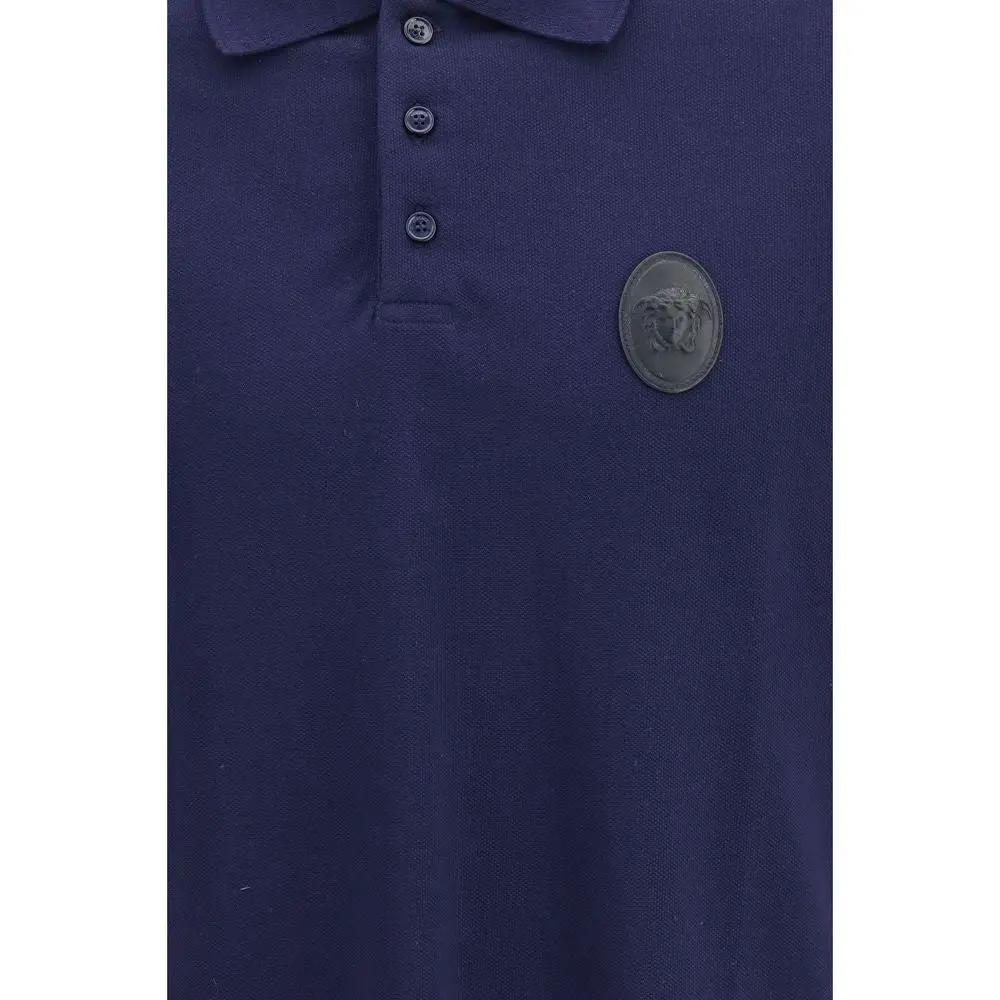 Versace Sample Sale | Versace Blue Cotton Polo Shirt - | Designer outlet
