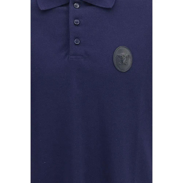 Versace Sample Sale | Versace Blue Cotton Polo Shirt - | Designer outlet