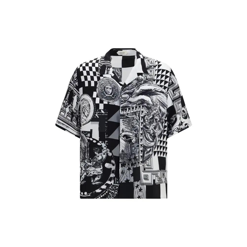 Versace Sample Sale | Versace Black Silk Shortsleeve Shirt - | Designer outlet