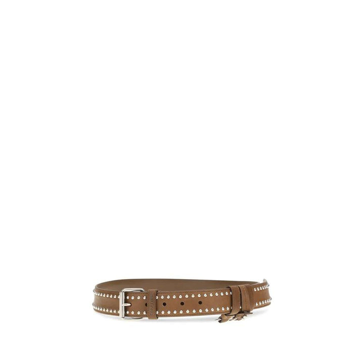Miu Miu Sample Sale | Miu Miu Brown Suede Leather Regular Belt - | Designer outlet