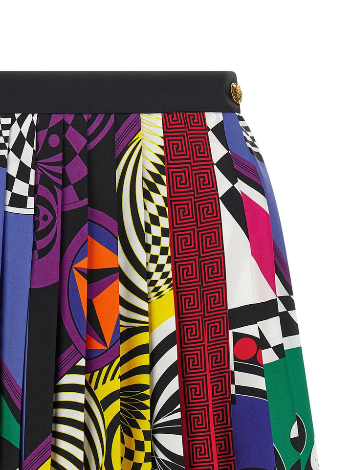 Versace Sample Sale | Versace Multicolor Silk Long Skirt - | Designer outlet