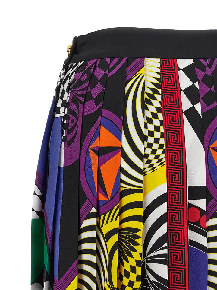 Versace Sample Sale | Versace Multicolor Silk Long Skirt - | Designer outlet