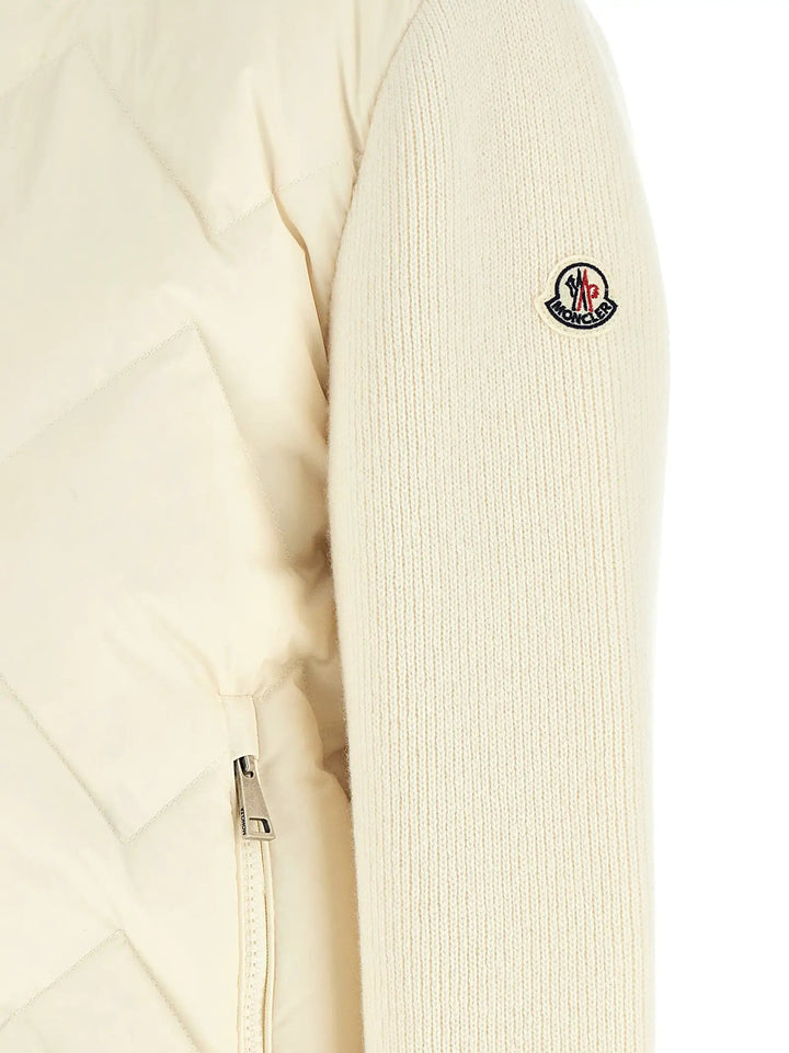 Moncler Sample Sale | Moncler White Polyester Cardigan - | Designer outlet