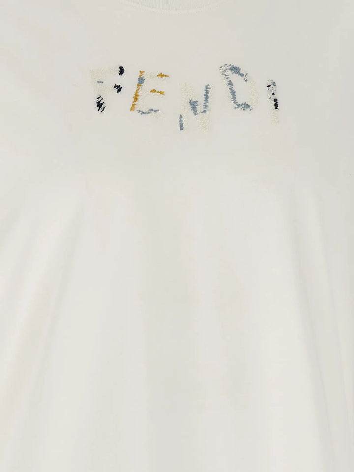 Fendi Sample Sale | Fendi White Cotton T-Shirt - | Designer outlet