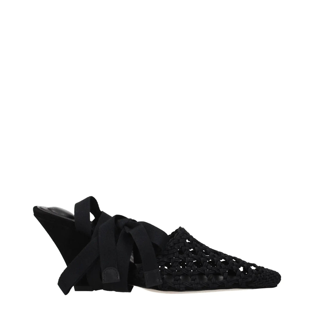 Jacquemus Sample Sale | Jacquemus Black Fabric Strap-On Sandals - | Designer outlet