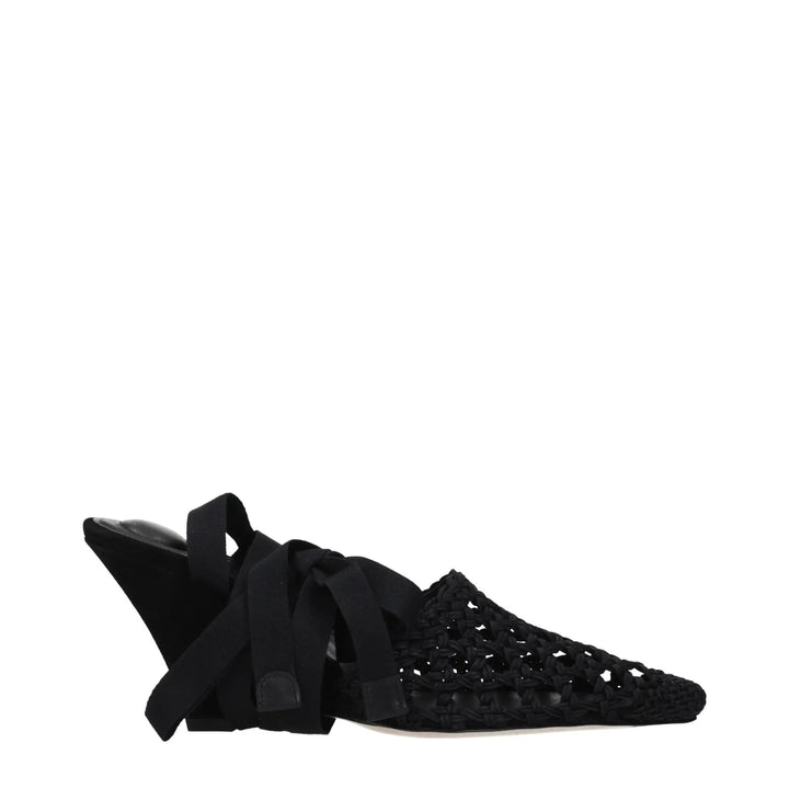 Jacquemus Sample Sale | Jacquemus Black Fabric Strap-On Sandals - | Designer outlet