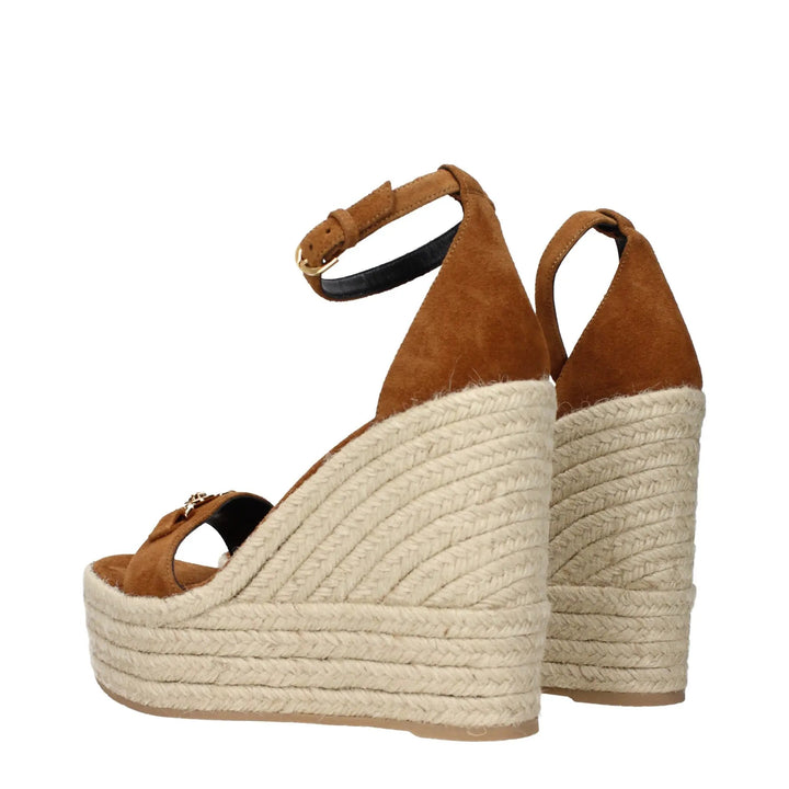 Versace Sample Sale | Versace Brown Leather Wedge Sandals - | Designer outlet